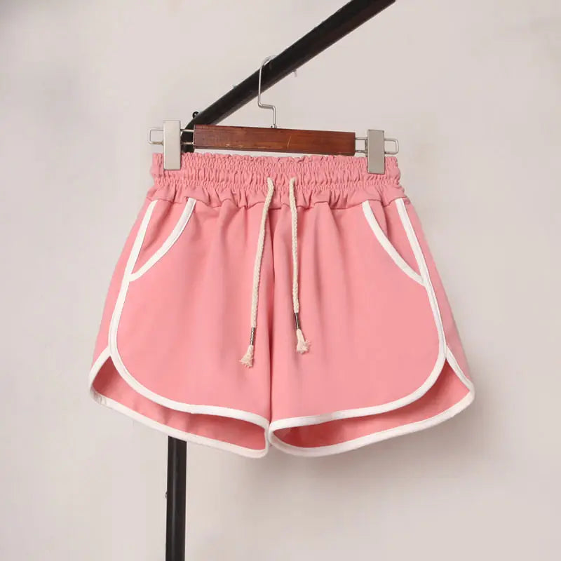 plus size pajama trousers women's sports shorts high waist solid colour wide leg trousers elastic waistband pocket pajama trouse