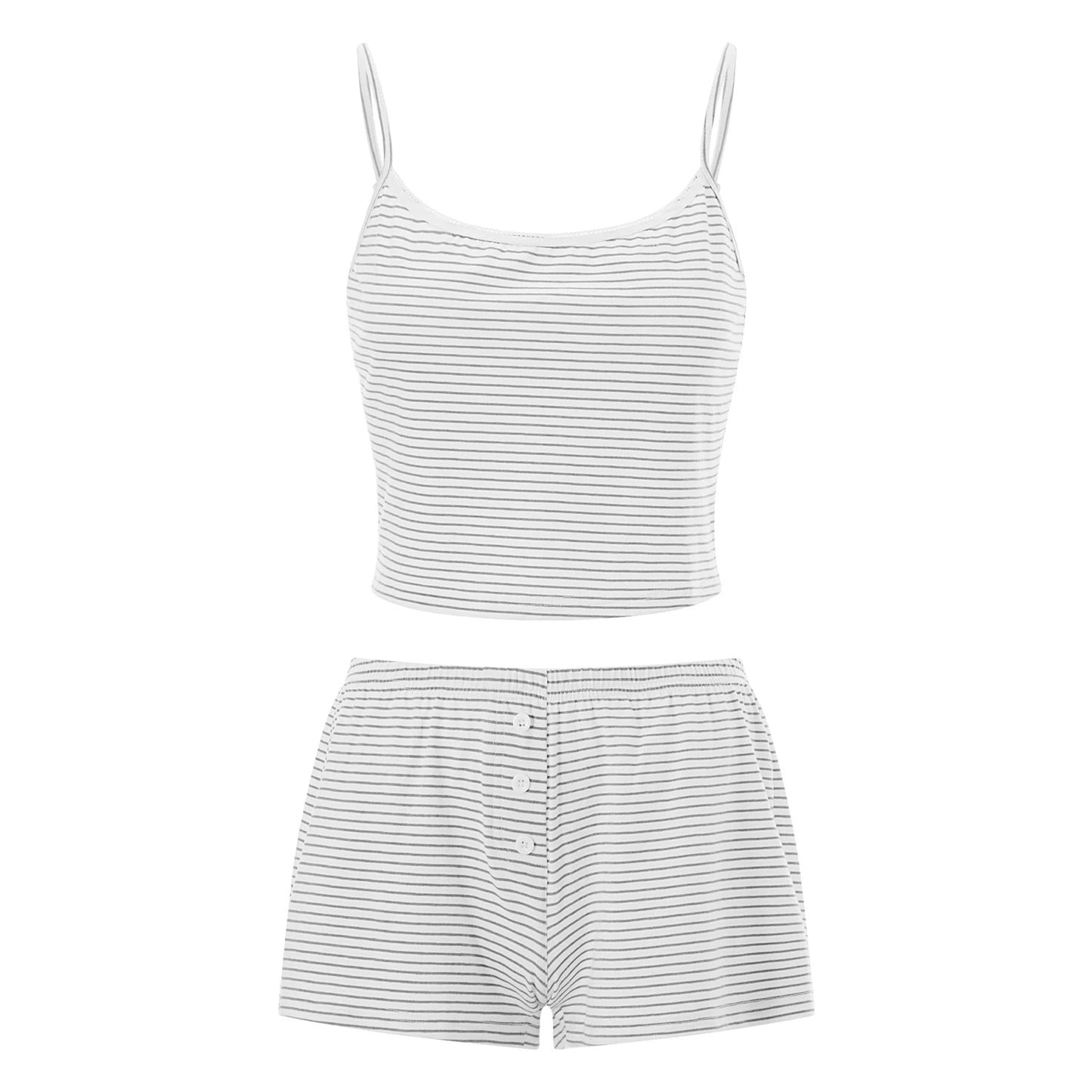 Casual Striped Loungwear Lace Trim V Neck Sleeveless Camis Crop Tops + Shorts Kawaii Pajamas 2 Piece Set Women Y2K Retro Outfits