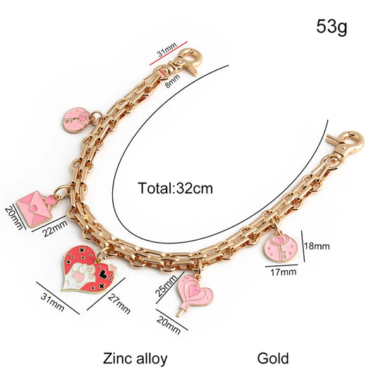 1PC Romantic Luxury Love Decoration Bag Extension Chain Messenger Bag Sweet and Cute Valentine's Day CP Couple DIY Chain Gift