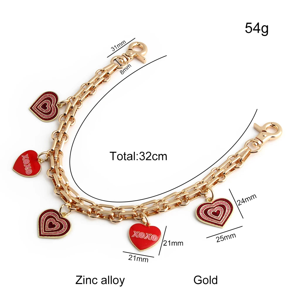 1PC Romantic Luxury Love Decoration Bag Extension Chain Messenger Bag Sweet and Cute Valentine's Day CP Couple DIY Chain Gift