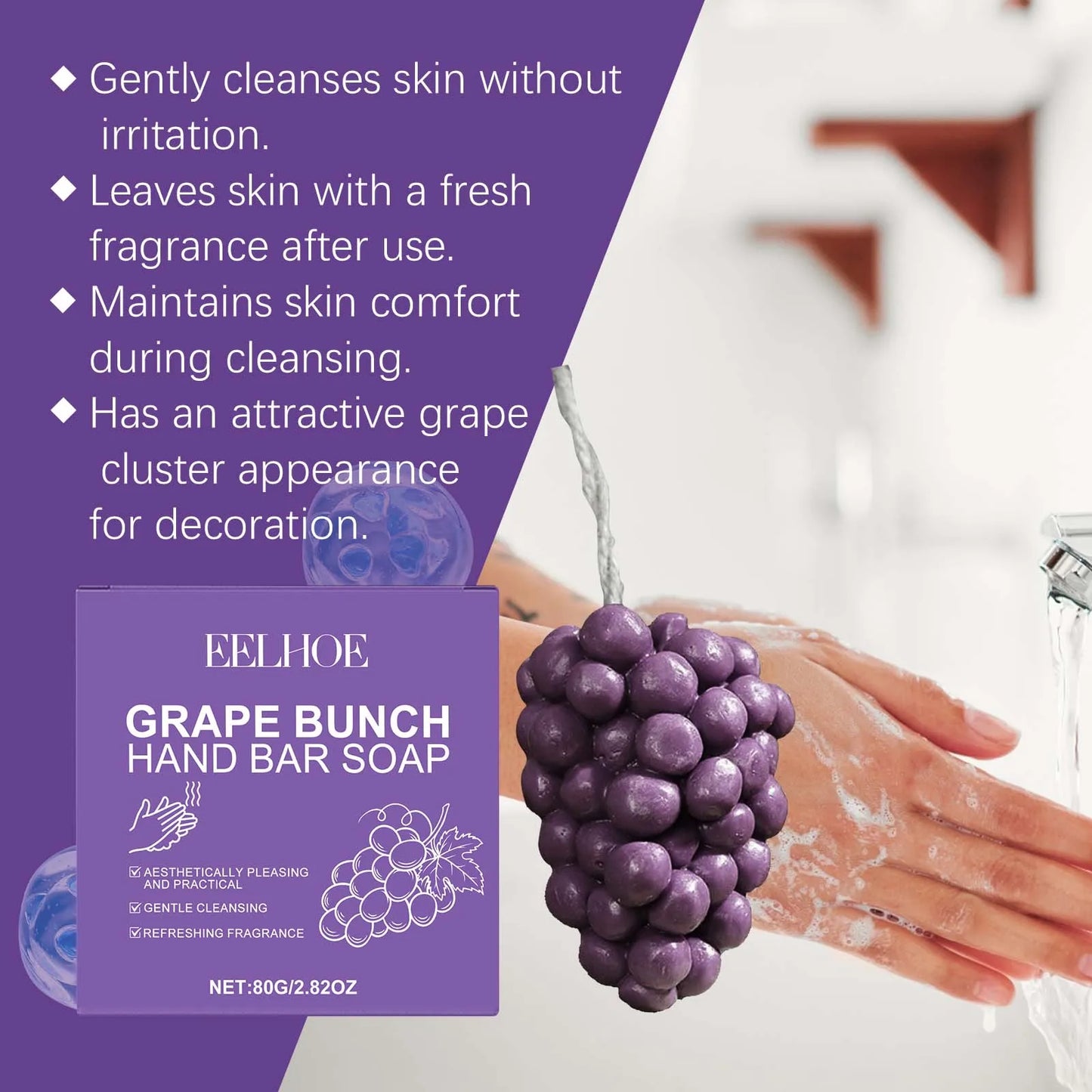 Grape Cluster Soap - Gentle cleansing with a fresh fragrance, suitable for daily use, shaped like a bunch of grapes.