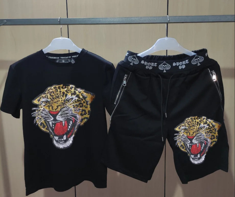 Mens Joggers Sets Clothing Fashion designer Tracksuit Men Short Sleeve Suit Men Casual