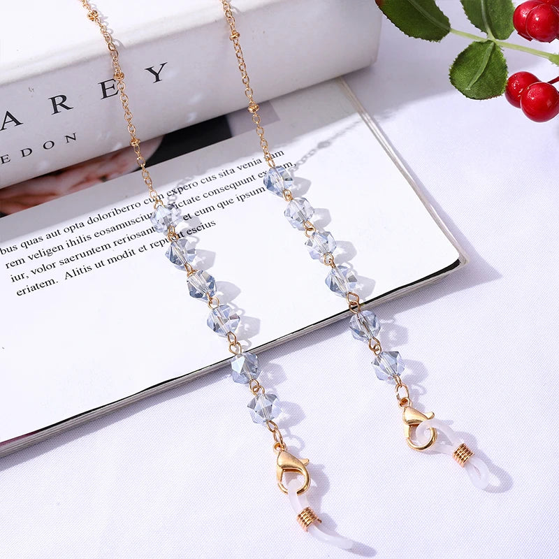Bohemian Crystal Beaded Glasses Chains Lanyard Face Mask Chain Holder Eyeglass Rope Sunglasses Cord Neck Strap Gift for Women