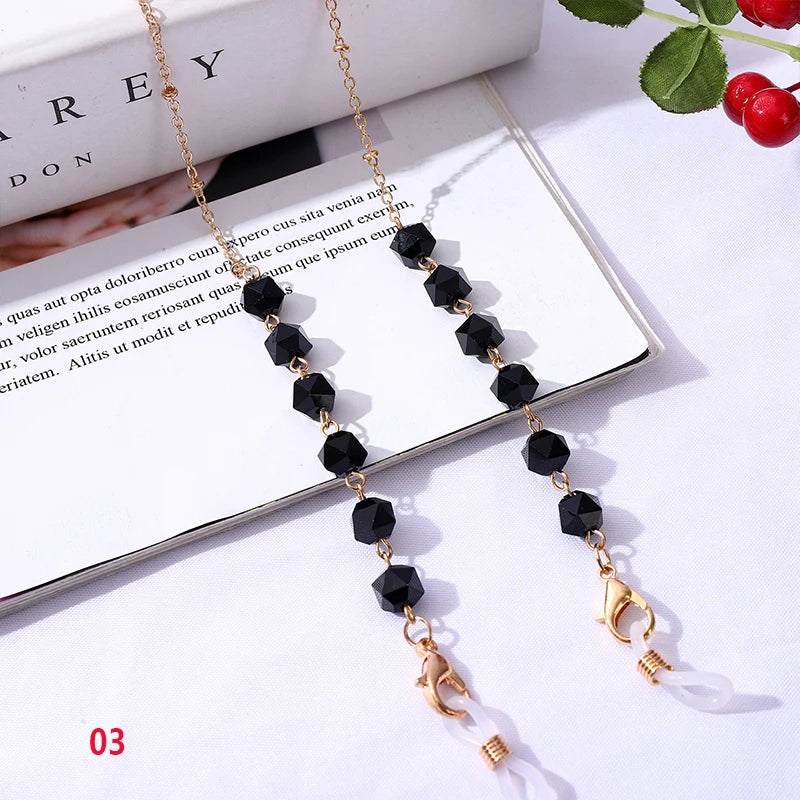 Bohemian Crystal Beaded Glasses Chains Lanyard Face Mask Chain Holder Eyeglass Rope Sunglasses Cord Neck Strap Gift for Women