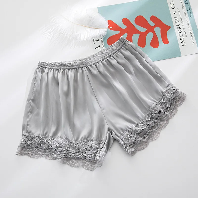 2023 Plus Size Satin Kitten Silky Elastic Waist Women Men Home Sleep Tracksuit Bottom Short Pants Pajama Nightwear Shorts