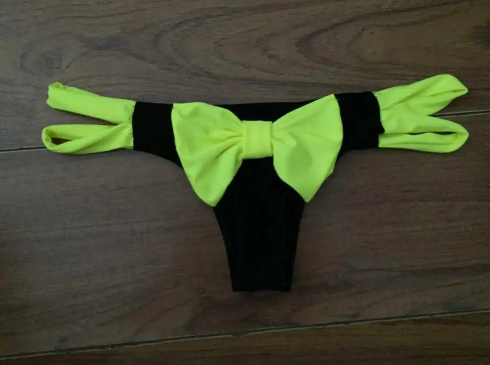 Brazilian Bikini Bottom Panties Summer Bow-knot Women Sexy Beach Thong Swimsuit Bikini Bottoms Underwear