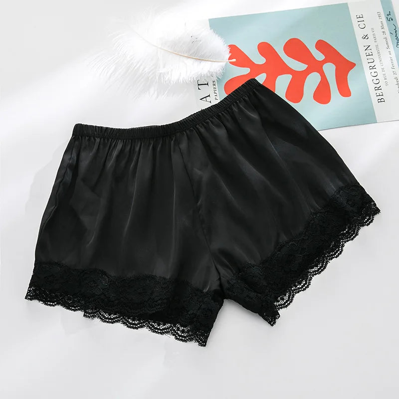 2023 Plus Size Satin Kitten Silky Elastic Waist Women Men Home Sleep Tracksuit Bottom Short Pants Pajama Nightwear Shorts