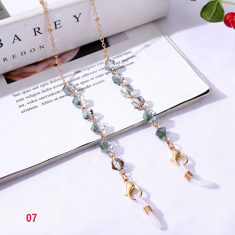 Bohemian Crystal Beaded Glasses Chains Lanyard Face Mask Chain Holder Eyeglass Rope Sunglasses Cord Neck Strap Gift for Women