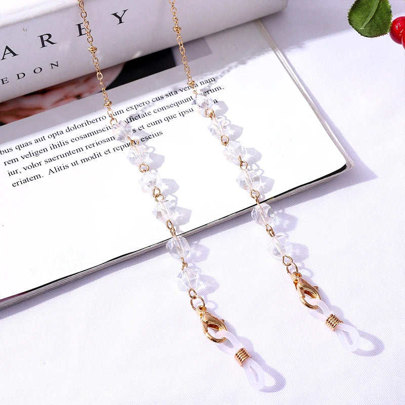 Bohemian Crystal Beaded Glasses Chains Lanyard Face Mask Chain Holder Eyeglass Rope Sunglasses Cord Neck Strap Gift for Women