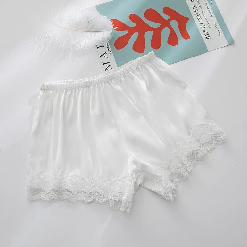 2023 Plus Size Satin Kitten Silky Elastic Waist Women Men Home Sleep Tracksuit Bottom Short Pants Pajama Nightwear Shorts