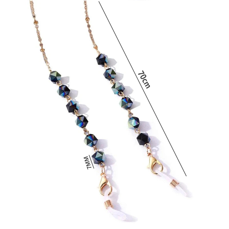 Bohemian Crystal Beaded Glasses Chains Lanyard Face Mask Chain Holder Eyeglass Rope Sunglasses Cord Neck Strap Gift for Women