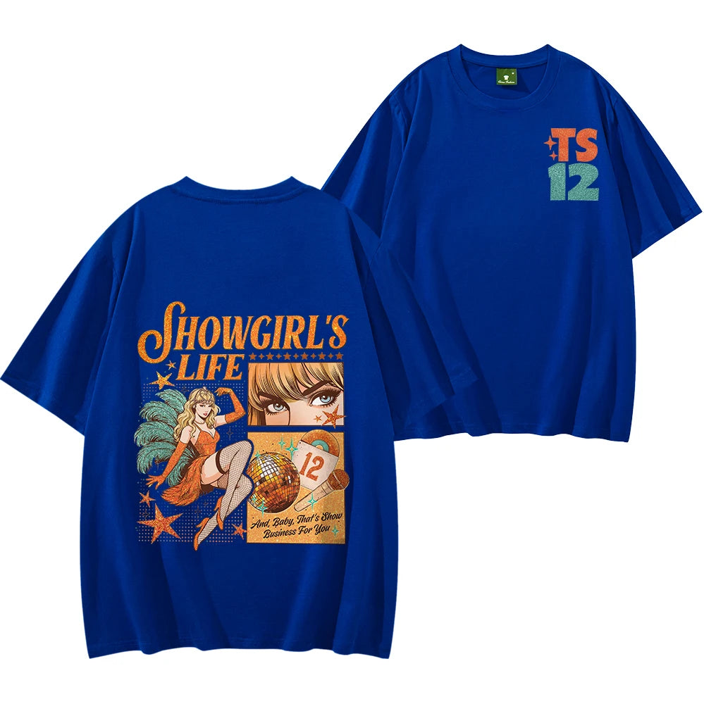 Showgirls Life T Shirt in My Showgirl Era T-Shirt New Album 2025 Shirt Country Music Fan Gift Men Women Streetwear Hip Hop Tops