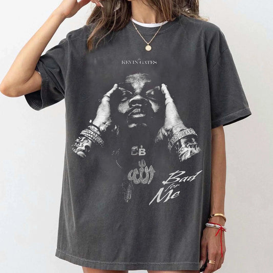 Kevin Gates - vintage graphic New Men's T-Shirt Unisex O-Neck 100% Cotton Short Sleeve Y2k Oversized Fashion Tee High Quality