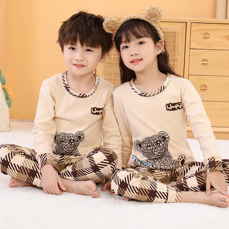 Girls Pajamas Sets 2 to 3 4 5 6 7 8 9 10 11 12 13 14 Years Cotton 100 Toddler Kids Pijamas Long Sleeve Cute Pyjama Pink Cat Pjs