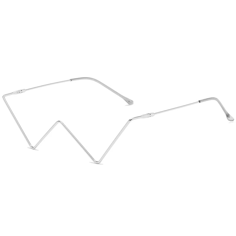 Protective Glasses New Fashion Crystal Sunglasses For Women Small Diamond Eyeglasses Line Alloy Eyewear Punk Half Frame Glasses