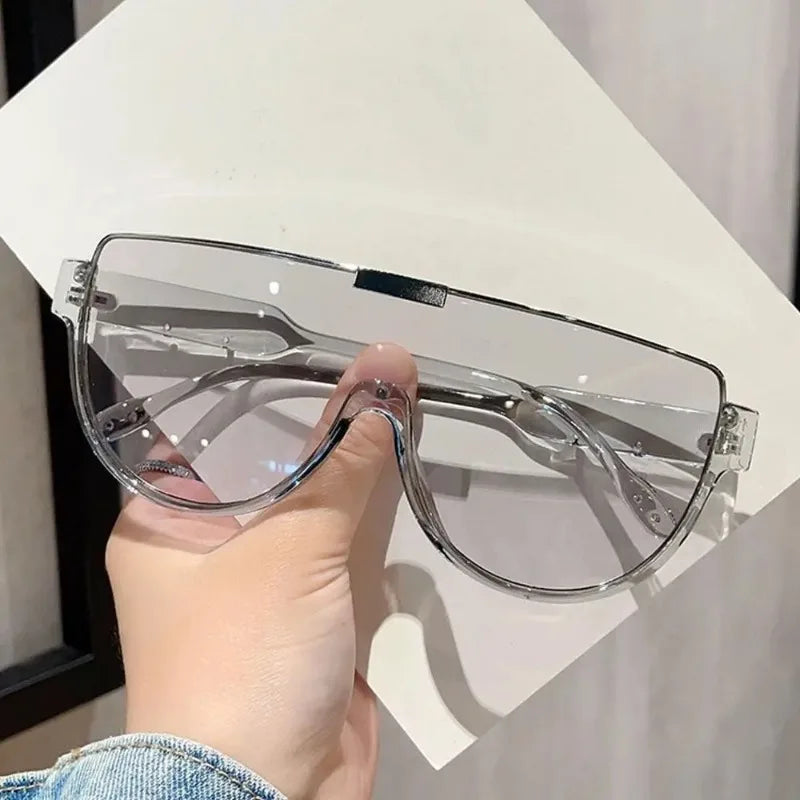 Semi Round Sunglasses for Women Monobloc Outdoor Protective Glasses Oversized Sunglasses UV400 очки солнечные женские очки