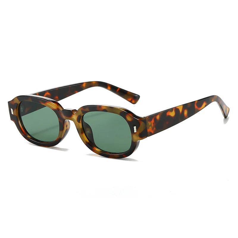 SO&EI Fashion Rivets Men Square Gradient Sunglasses Shades UV400 Retro Jelly Color Women Trending Oval Sun Glasses