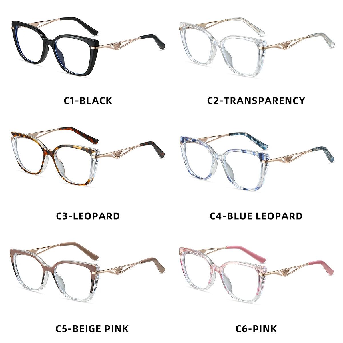 VICKY New Geometric Square Frame Fashion Design Women's Anti-Blue Light Reading Glasses Customizable Prescription 87326