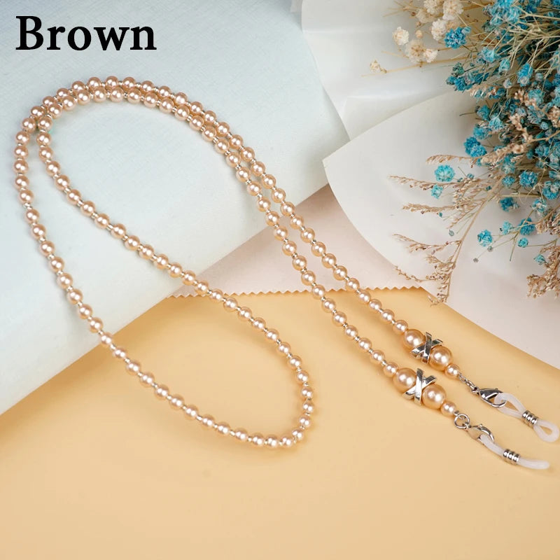 Fashion Pearl Glasses Chain for Women Sunglass Lanyard Reading Glasses Lanyard Mask Chain Eyewear Colorful Beaded Mask Chain
