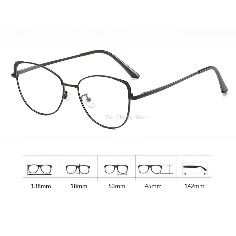 korean Fashion Cat Eye Photochromism Glasses Frame Women INS No Makeup Anti-Blue Plain Glasses Men Decorative Computer Glasses