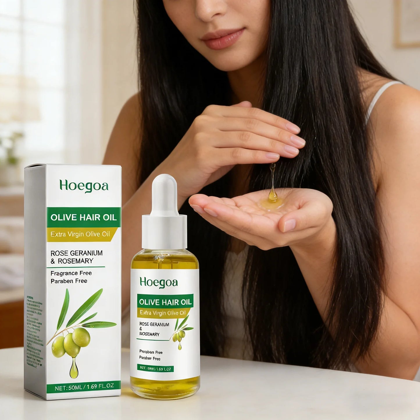 Olive Hair Oil Strengthen Roots Enhance Hair Thickness Damaged Repair Split End Anti Hair Loss Nourishing Dry Hair Essential Oil