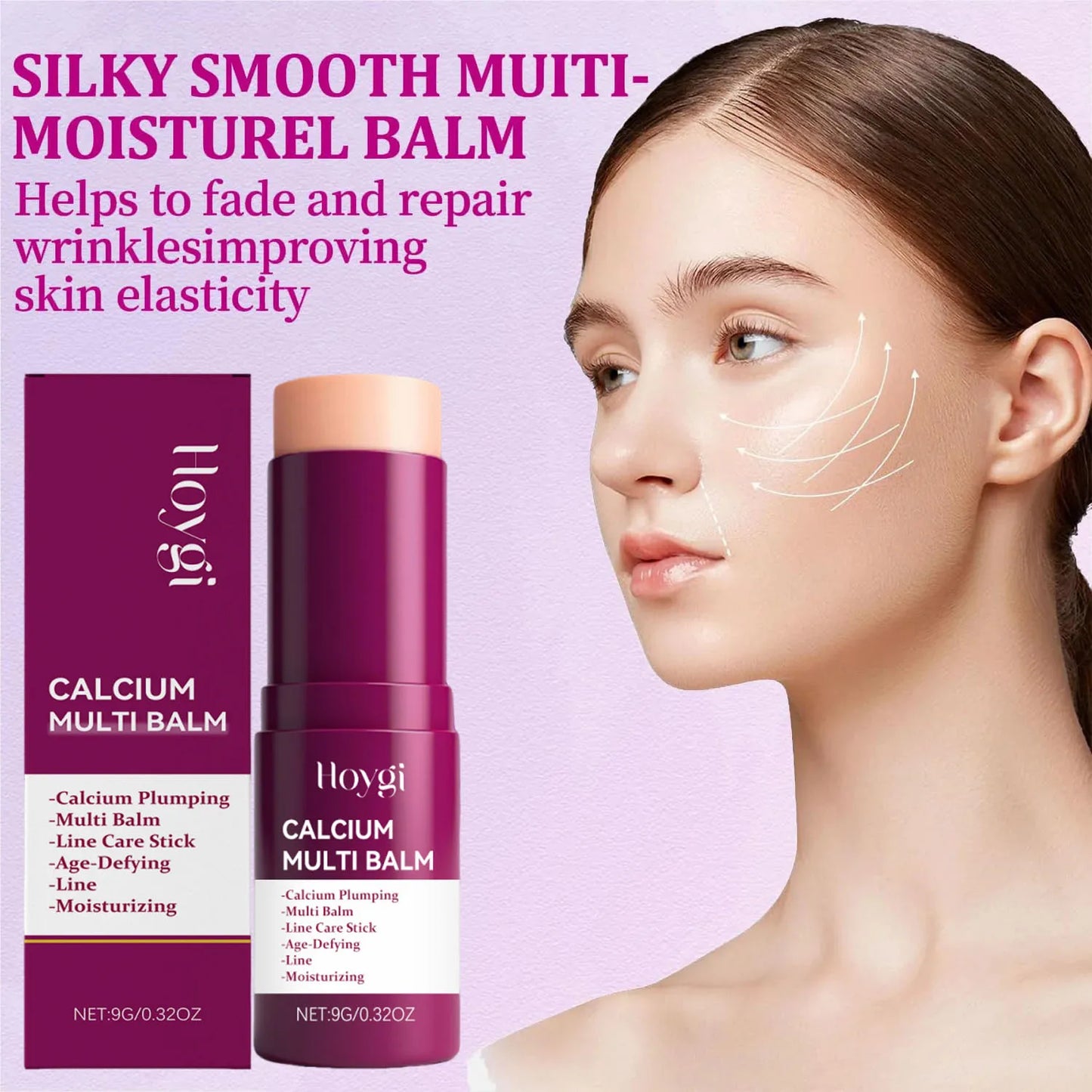 Korean Calcium Volume Multi Balm Stick - Hydrating & Firming Stick Anti-Wrinkle Care Collagen Infused Pre-Makeup Moisturizer