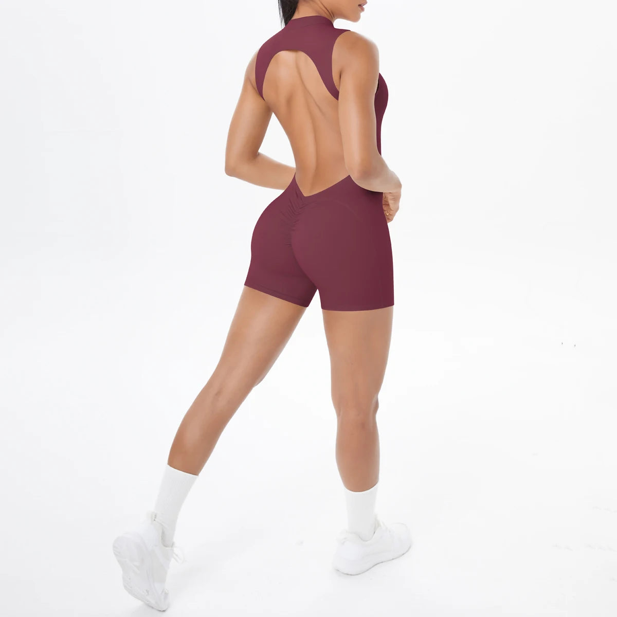 Sleeveless Backless Hollow Yoga Jumpsuit for Woman Solid Color Bodysuits Lifting Sports Push Up Sleeveles Workout Bodysuits