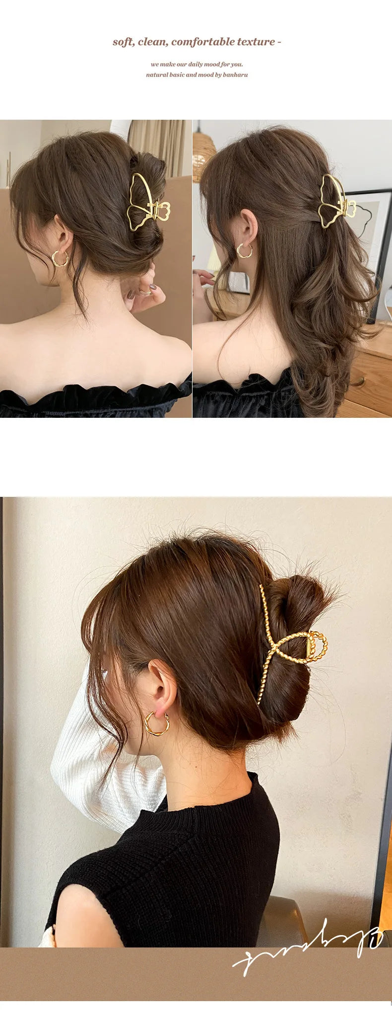 Fashion Summer Metal Geometric Hair Clips for Women French Big Claw Clips Woman Girls Hair Clip Headwear Pince Cheveux Wholesale