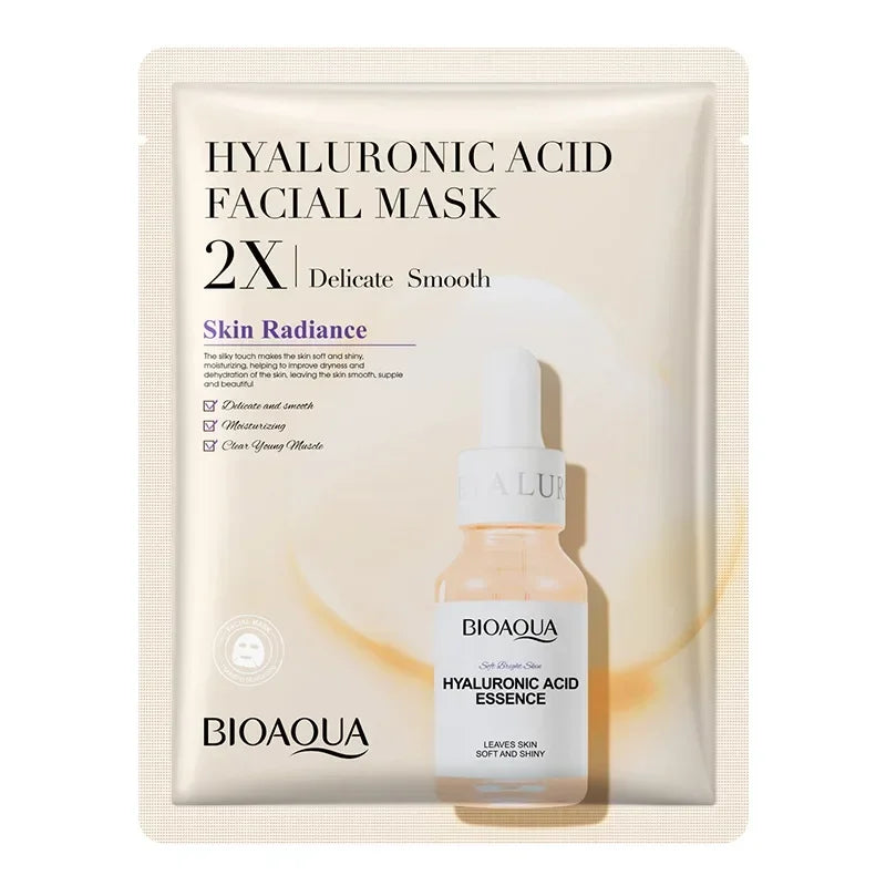 50pcs BIOAQUA Centella Collagen Face Mask Moisturizing Refreshing Sheet Masks Hyaluronic Acid Facial Mask Skin Care Products