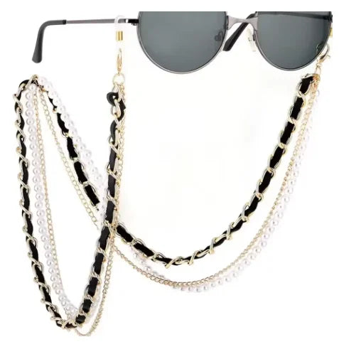 Vintage Pearl Glasses Chain Anti Slip Mask Holder Women Aluminum Jewelry Accessories