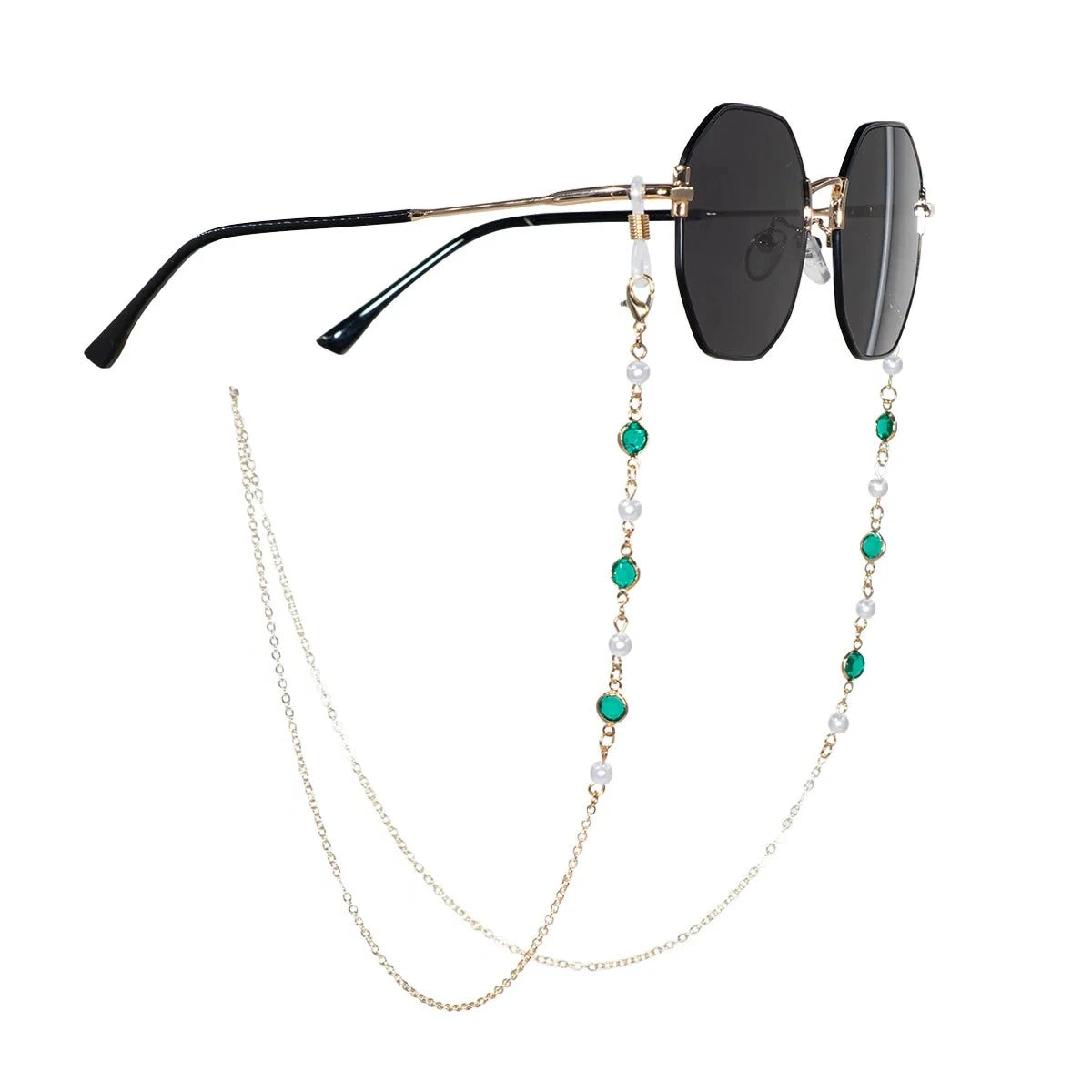 Colorful Rhinestone Glasses Chain Acrylic Sunglasses Neck Rope Women Metal Reading Glasses Accessory