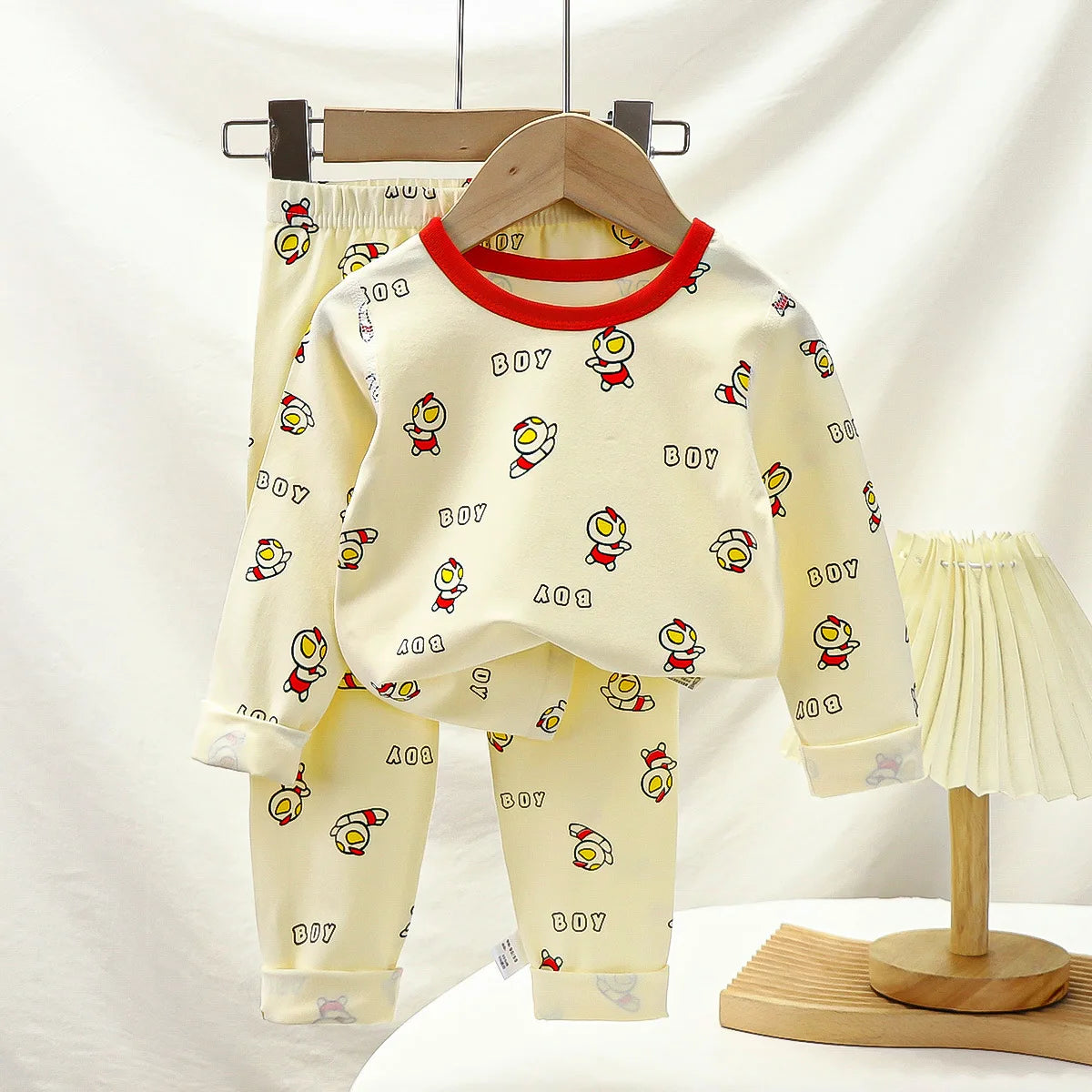Kid Comfortable Pajamas Two Piece Set Multi Style Long Sleeve Top Trousers Pants Girl Boy Homewear Casual Children Cute Wear