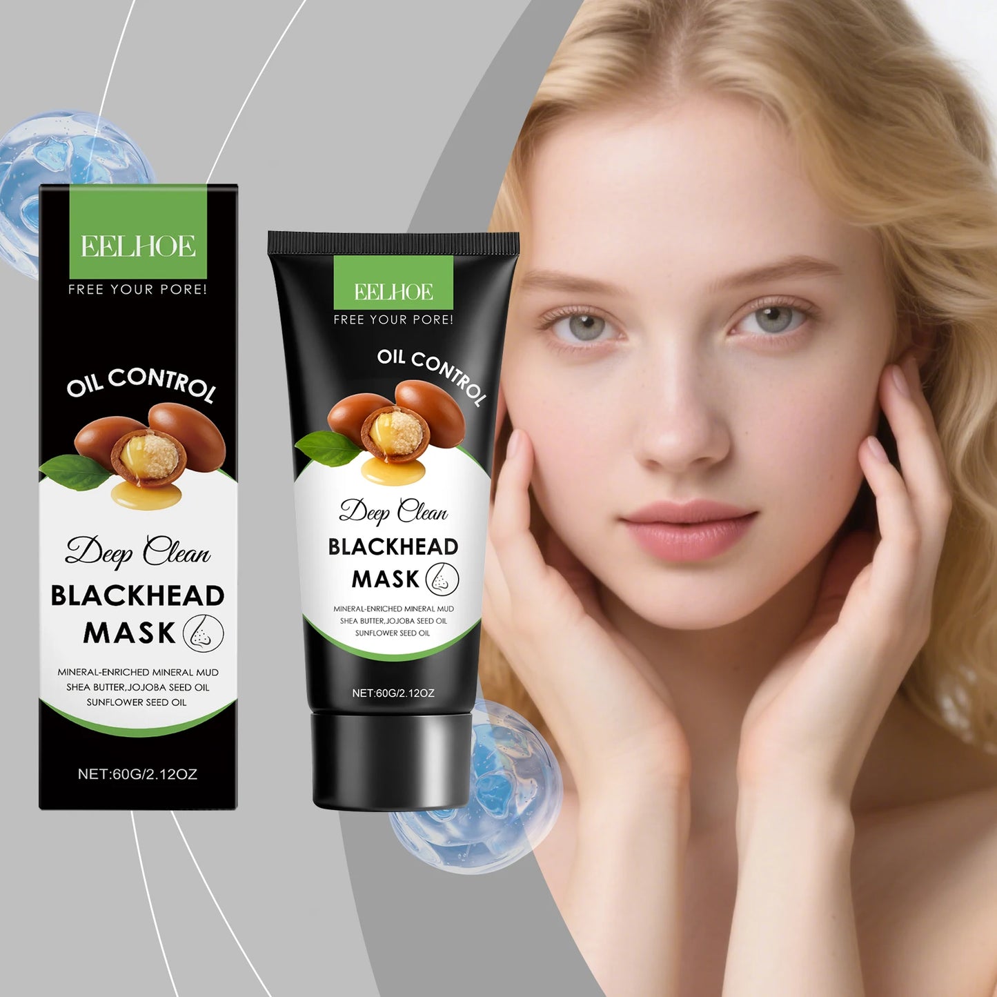 Moisturizing Cleaning Mask Effectively Cleaning Pore Remove Blackhead Control Oil Improve Facial Skin Elasticity Nourishing Mask