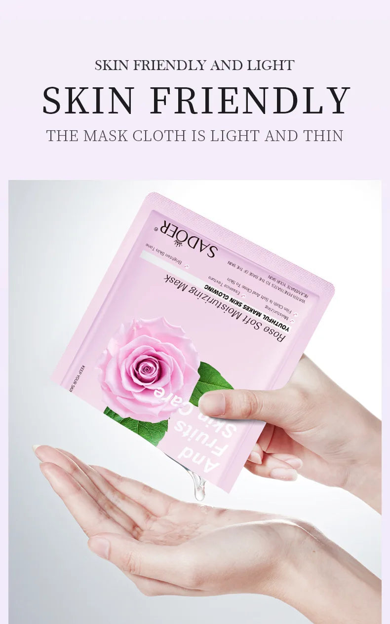 8pcs SADOER Fruits Face Mask Beauty Facial skincare Masks Moisturizing Firming Hydrating Facial Mask Face Care Korean Cosmetics