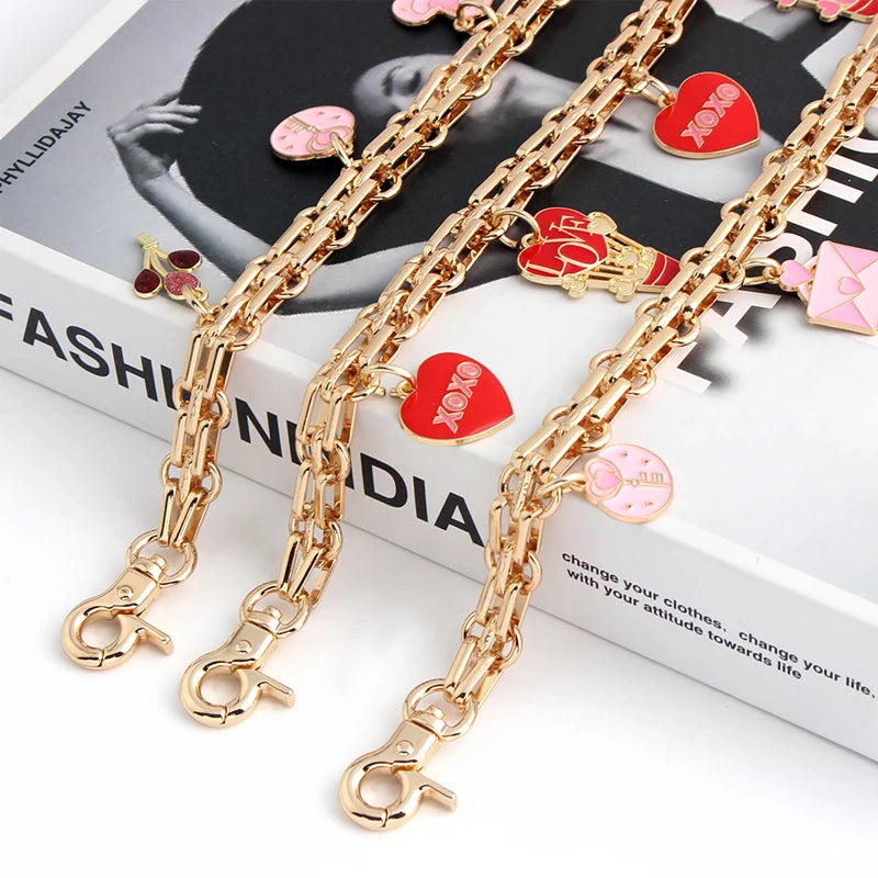 1PC Romantic Luxury Love Decoration Bag Extension Chain Messenger Bag Sweet and Cute Valentine's Day CP Couple DIY Chain Gift