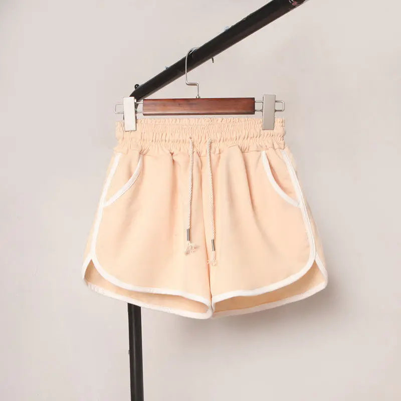plus size pajama trousers women's sports shorts high waist solid colour wide leg trousers elastic waistband pocket pajama trouse