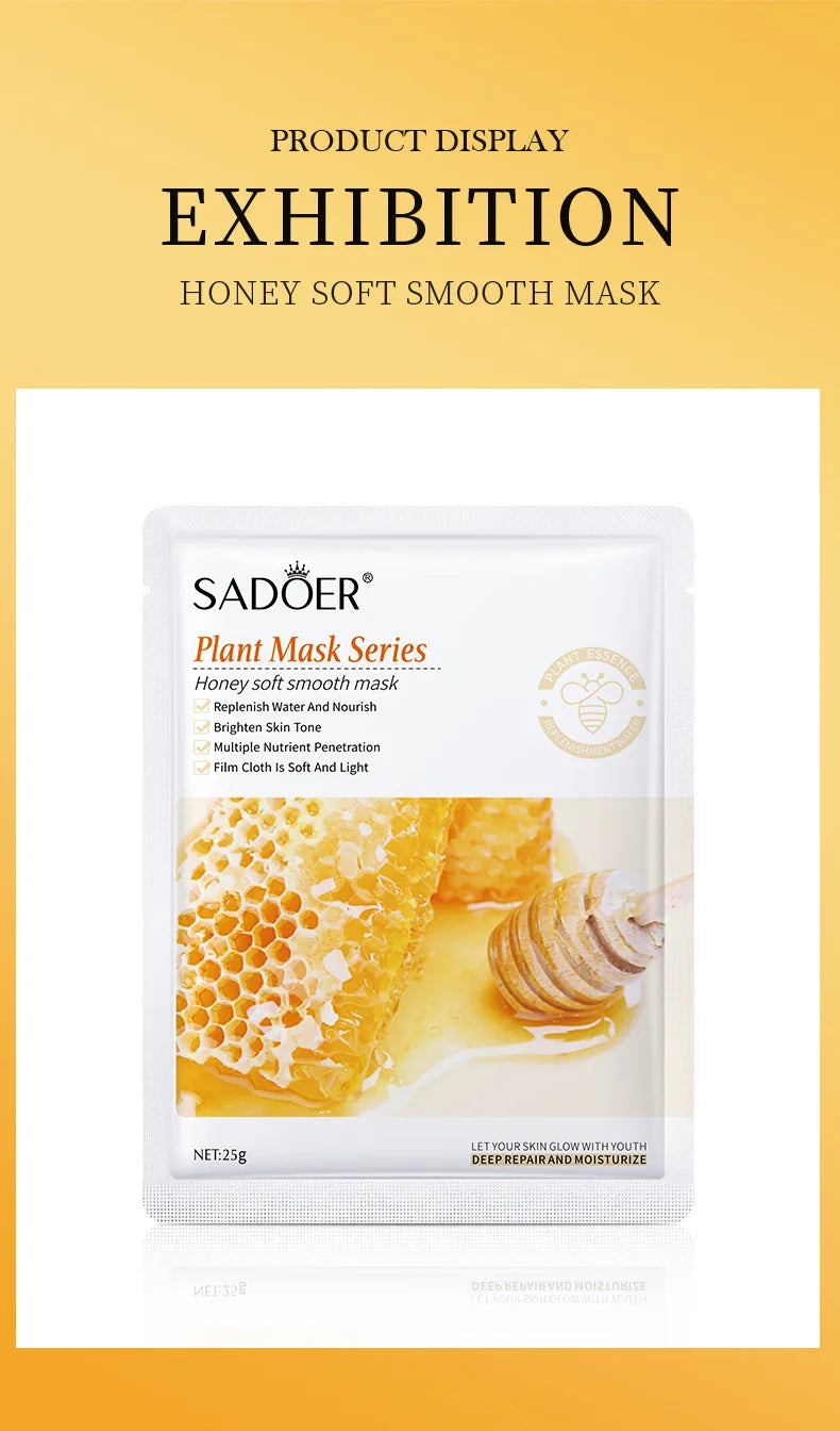 8pcs SADOER Fruits Face Mask Beauty Facial skincare Masks Moisturizing Firming Hydrating Facial Mask Face Care Korean Cosmetics