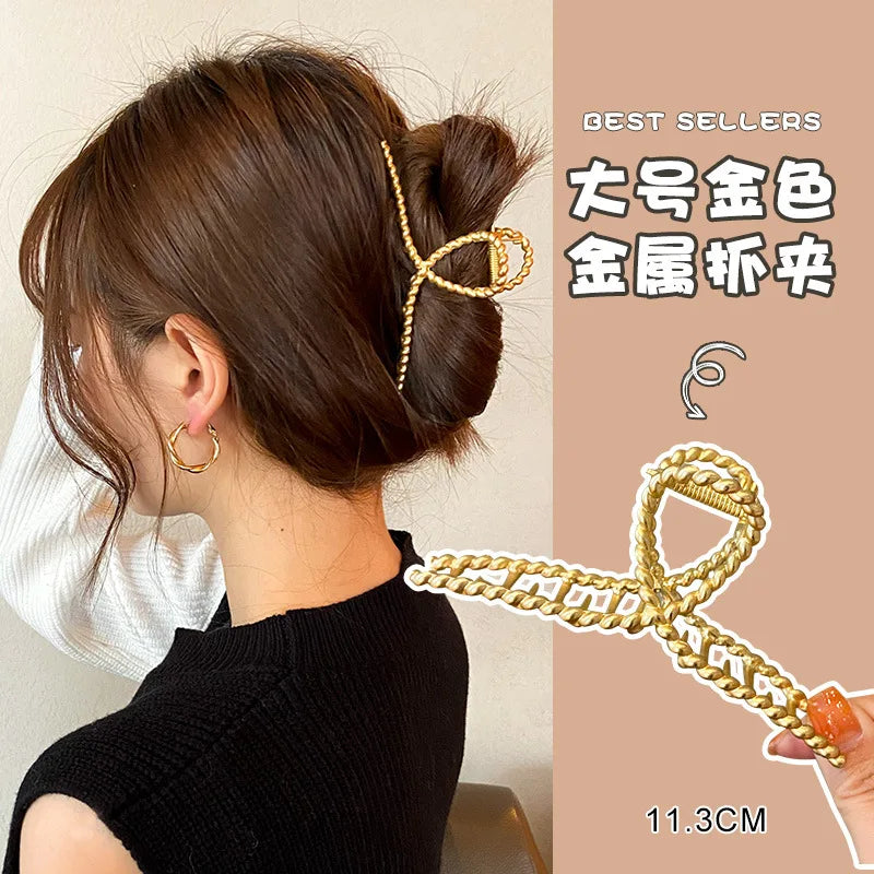 Fashion Summer Metal Geometric Hair Clips for Women French Big Claw Clips Woman Girls Hair Clip Headwear Pince Cheveux Wholesale
