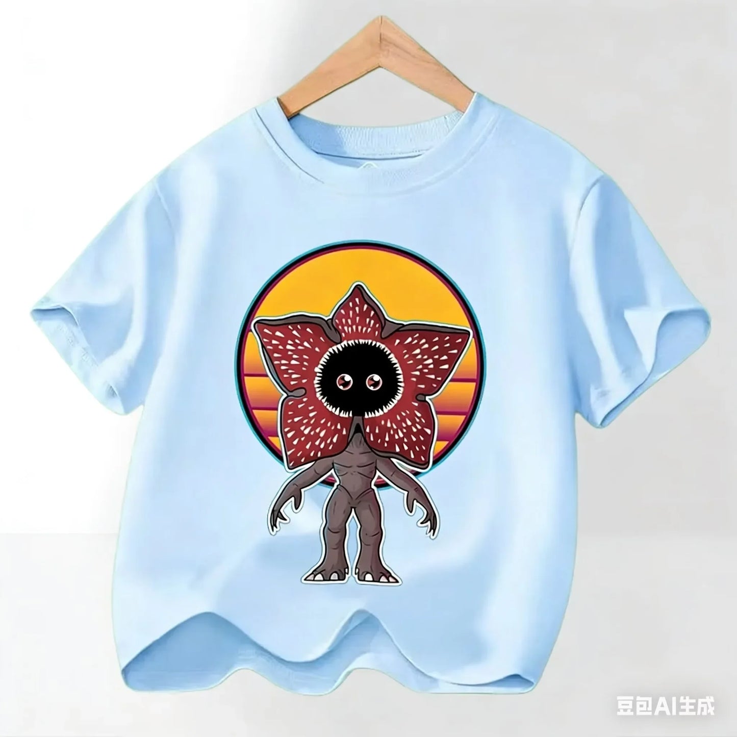 Graphic Party T-shirt, Cool Casual Clothing for Fans, Kids' T-shirt with Hot Stranger Movie Theme for Boys and Girls, Modern