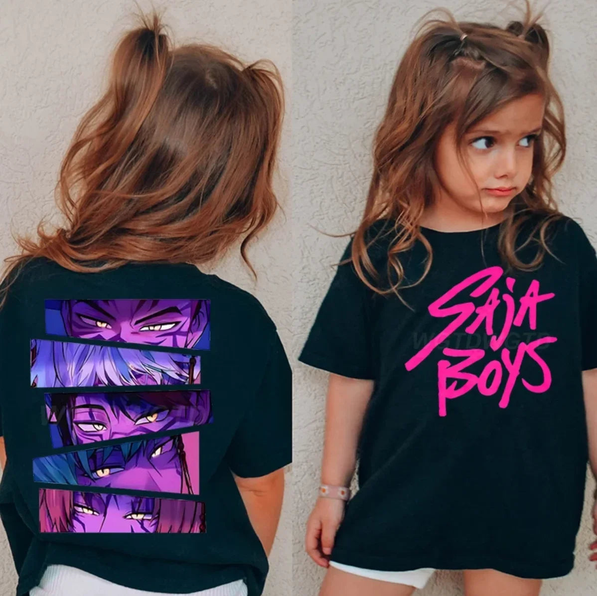 Kpop Demon Hunters Children's T Shirt Women Short Sleeve Saja Boys Kids Tee Kpop Demon Hunters Tshirt Boys Girls Family Clothing