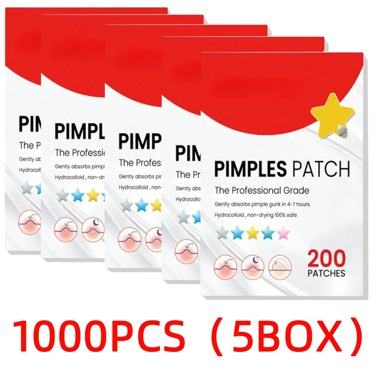 200PCS water-based gel acne patch for reducing acne, used once for facial and skin night spot stickers acne patches