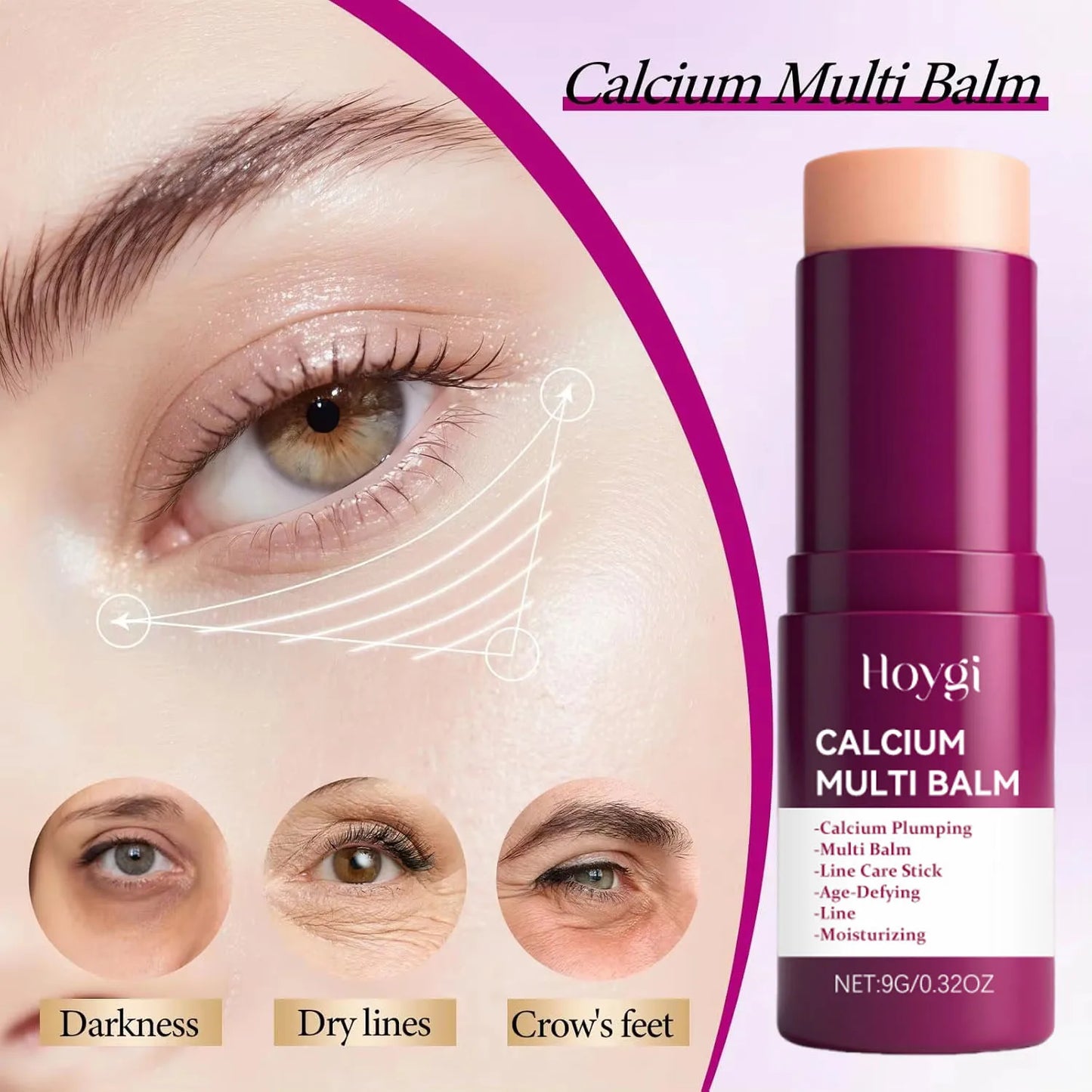 Korean Calcium Volume Multi Balm Stick - Hydrating & Firming Stick Anti-Wrinkle Care Collagen Infused Pre-Makeup Moisturizer