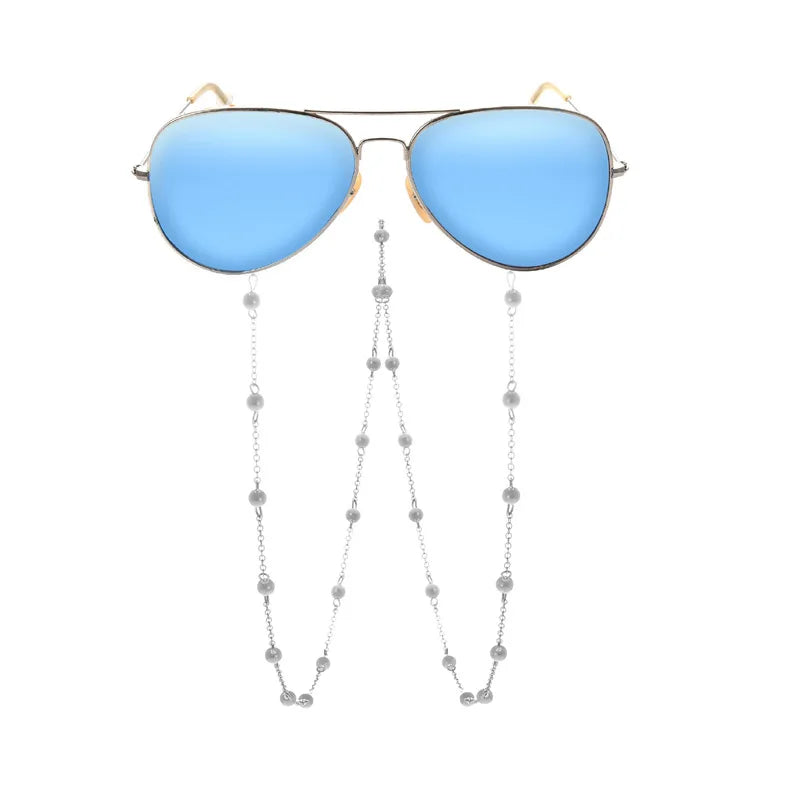 Steampunk Fashion Pearl Mask Chains Glasses Chain for Women Retro Metal Sunglasses Lanyards Eyewear Cord Holder Neck Strap