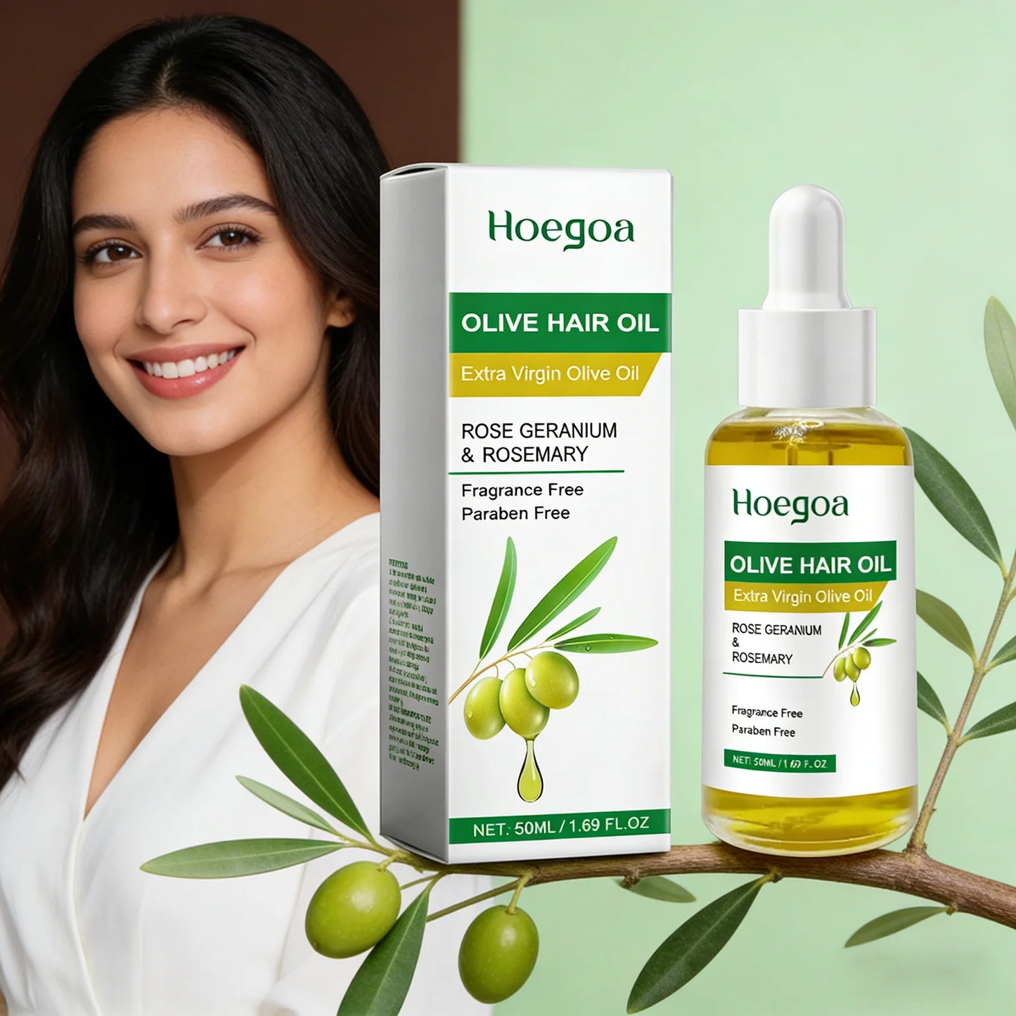 Olive Hair Oil Strengthen Roots Enhance Hair Thickness Damaged Repair Split End Anti Hair Loss Nourishing Dry Hair Essential Oil