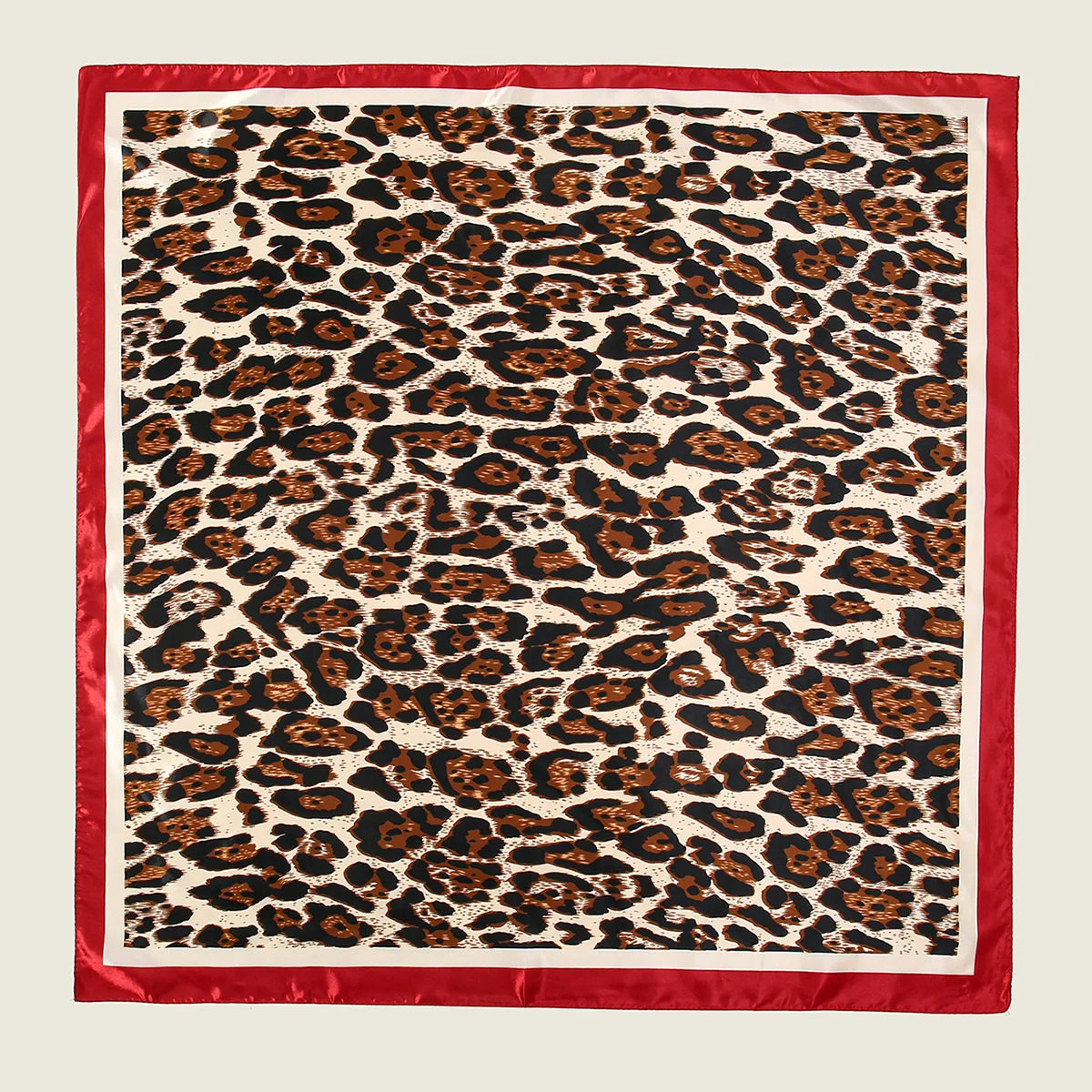 90*90cm Satin Square Scarf Women Leopard Print Shawl Hair Wrap Silk Feeling Satin Neckerchief Hair Band Classics Leopard Bandana