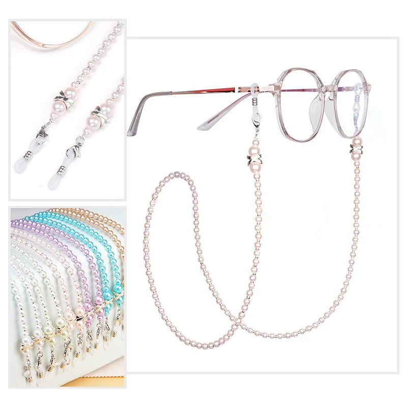 Fashion Pearl Glasses Chain for Women Sunglass Lanyard Reading Glasses Lanyard Mask Chain Eyewear Colorful Beaded Mask Chain