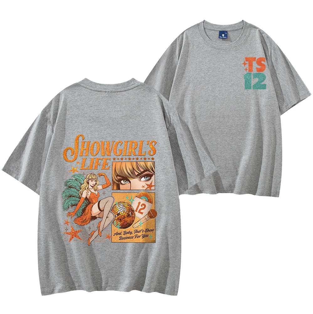 Showgirls Life T Shirt in My Showgirl Era T-Shirt New Album 2025 Shirt Country Music Fan Gift Men Women Streetwear Hip Hop Tops
