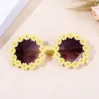 Round Flower Sun Glasses For Kids Cute Daisy Sunglasses Children Outdoor Sun Protection Shades Fashion Funny Party Eyewear