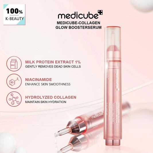 Medicube Collagen Glow Booster Serum 15ml,Smooth Texture&Quick Absorption,Hydrated Sensation,Moisturizer,K-Beauty,Korean Makeup