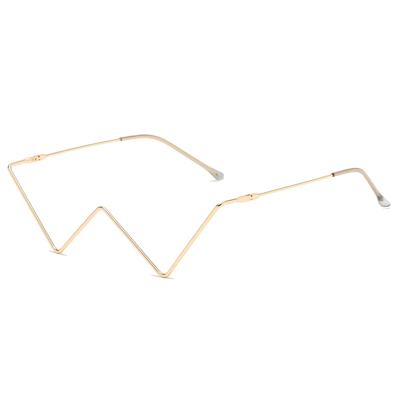 Protective Glasses New Fashion Crystal Sunglasses For Women Small Diamond Eyeglasses Line Alloy Eyewear Punk Half Frame Glasses